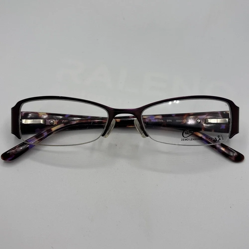 New Candie's C Zola Eyeglasses Frame Women's Brown Half Rim 50-17-135mm w/case